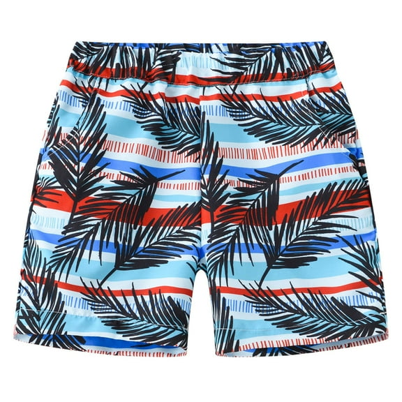 TAIAOJING Toddler New Boys P Tree Print Swim Trunks Lightweight Beach Shorts For Kids 1 9 Years Comfort 5-6Y