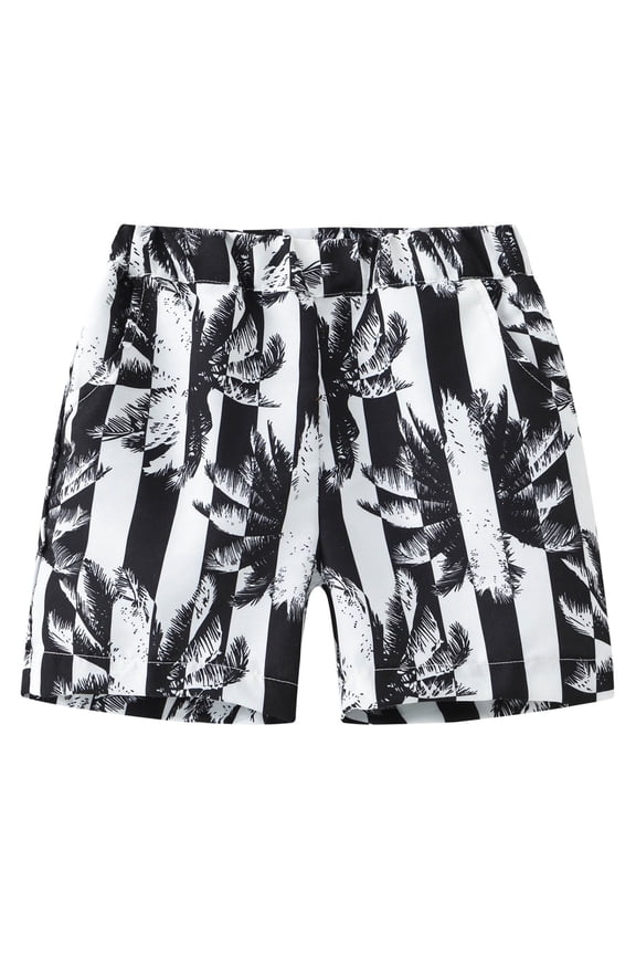 Toddler New Boys P Tree Print Swim Trunks Lightweight Beach Shorts For Kids 1 9 Years Fashionable 3-4Y
