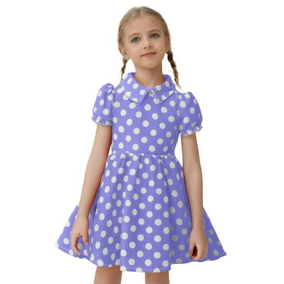 TAIAOJING Toddler Outfits Sets Party Sleeveless Gown Dress Kid Dots Prints Floral Children Princess Clothes Girls Dresses Soft 9-10Y