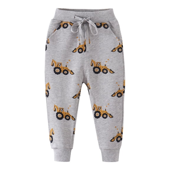 TAIAOJING Toddler Pants Girls Boys Kids Sport Cartoon Prints Casual Fashion Trousers Relaxed Fit 4-5Y
