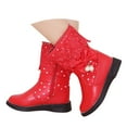 thumbnail image 1 of TAIAOJING Toddler Shoes Girls Winter Solid Color Polka Dot Lace Mid Calf Boots For Warm Comfort Stylish Footwear 9.5-10 Years, 1 of 8