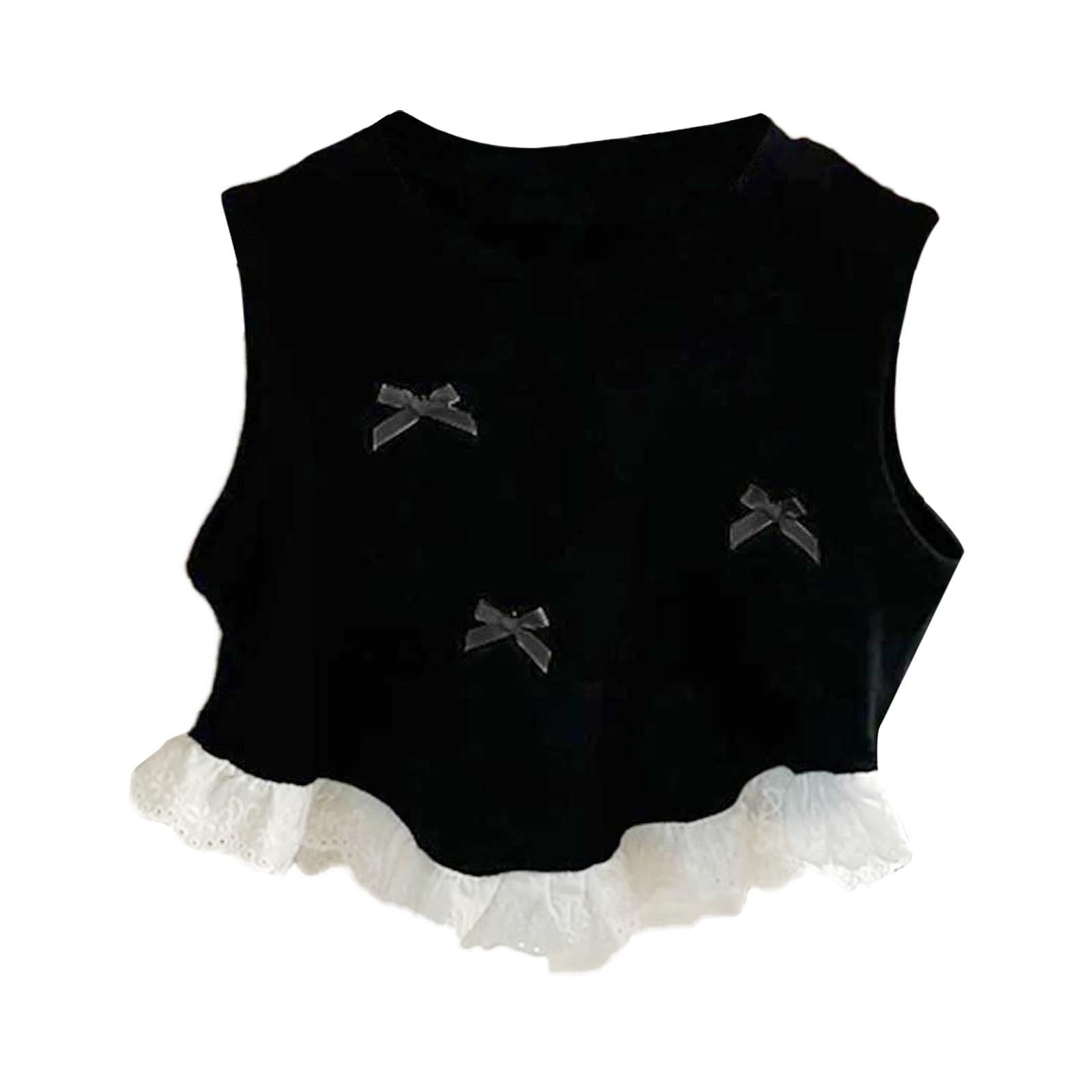 TAIAOJING Toddler Spring/summer Girls Bow Short Vest Style Baby Lace ...