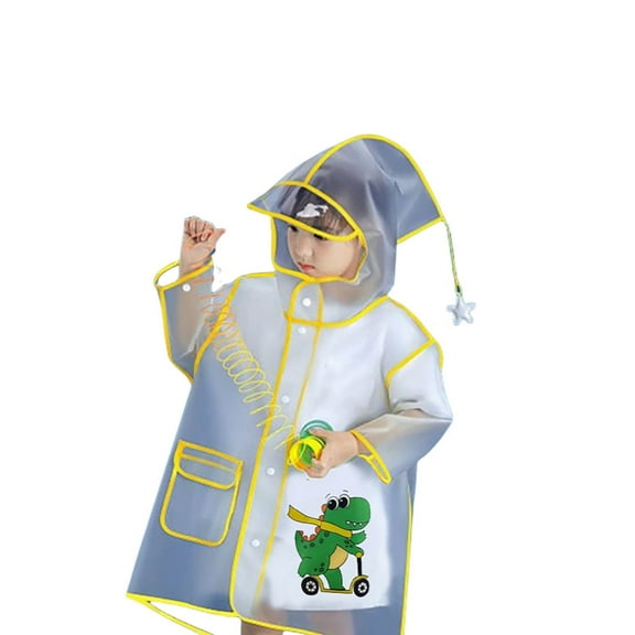 TAIAOJING Toddler Summer Autumn Boys Girls Plain Color Buttoned Thick Poncho Raincoats Rain Ponchos Soft 8-10Y