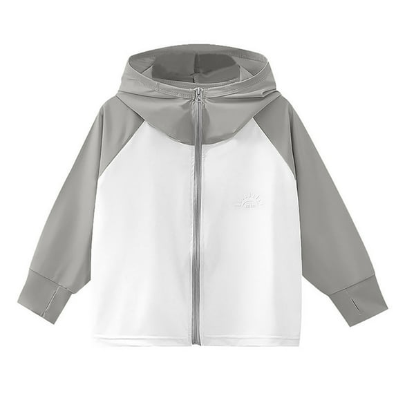 TAIAOJING Toddler Summer Boys Girls Lightweight Sunscreen Hoodie Toddler Summer Outwear Breathable Coat Jacket Stylish 4-5Y