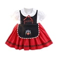 thumbnail image 1 of TAIAOJING Toddler Summer Girls' Short Sleeved Round Neck Red Embroidered Print Princess Dress Oktoberfest Girls' Dress For 2-3 Years, 1 of 9