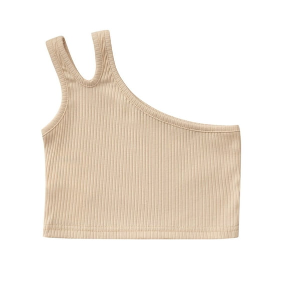 TAIAOJING Toddler Tank Tops Girls Spaghetti Strap Kids Dance Tank Top One Shoulder Racerback Tie Dye Crop Tank Top Sleeveless Sports Dance Top For Ballet Gymnastics Dancewear 5-6 Years