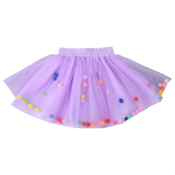 TAIAOJING Toddler Tutu Skirt Girls Petticoat Children's Short Tutu Skirt Kids Tutu Pompoms Skirt Girls Tutu Carnival Skirt 3-4 Years
