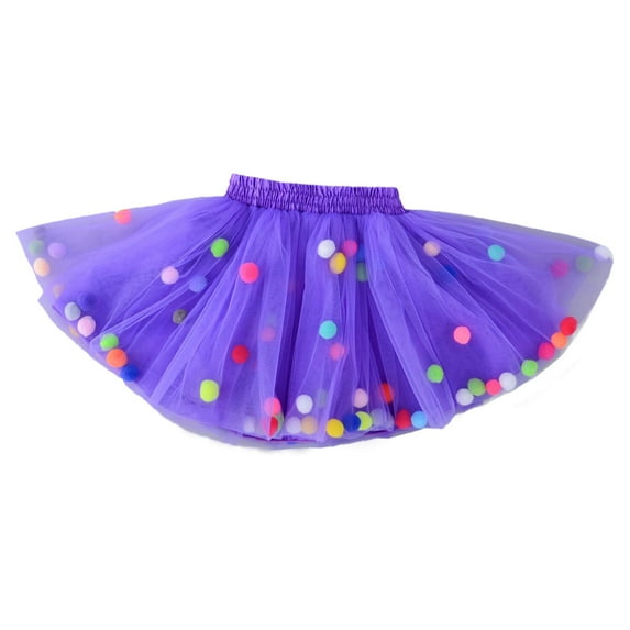 TAIAOJING Toddler Tutu Skirt Girls Petticoat Children's Short Tutu Skirt Kids Tutu Pompoms Skirt Girls Tutu Carnival Skirt 5-6 Years