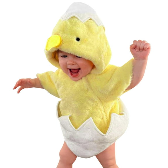 TAIAOJING Unisex-Baby Animal Onesie Cartoon Animal Outfit Boys Girls Chicken Animal Winter Hooded Romper Bodysuits Clothes 3-6 Months