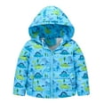 thumbnail image 1 of TAIAOJING Unisex Boys Girls Jacket Toddler Winter Rainbow Cartoon Dinosaur Prints Hooded Thicken Windproof Zipper Warm Outwear Coat 3-4 Years, 1 of 3