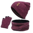 thumbnail image 1 of TAIAOJING Winter Beanie Hat Scarf Gloves Set for Women Men Autumn Warm Wool Hat Scarf Gloves Slouchy Three Pieces Snow Knit Cap Screen Mittens Scarves Sets, 1 of 6