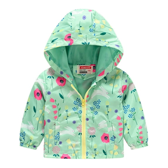TAIAOJING Winter Coat for Boys Girls Toddler Boys Girls Casual Jackets Printing Cartoon Hooded Outerwear Zipper Long Sleeve Windproof Fall Shacket Coat 18-24 Months