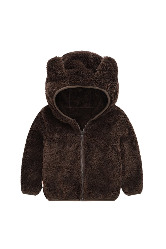 Winter Coats for Kids with Hoods Warm Ear Cute Outwear Toddler Thick Zipper Jacket for Baby Boys Girls 4-5 Years