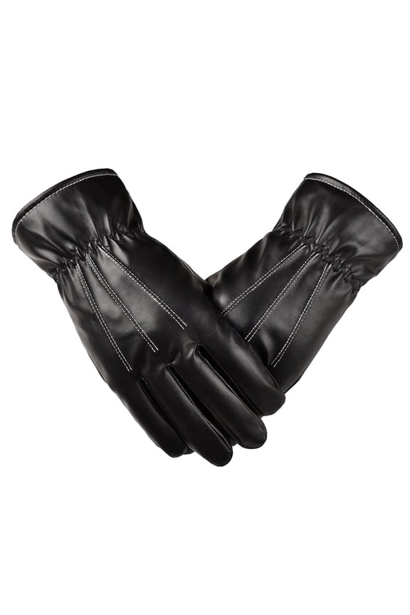 Winter Gloves for Kids Men Riding Gloves Leather Gloves PU Windproof Antiskid Warm Screen Gloves Plush Autumn And Ski Gloves