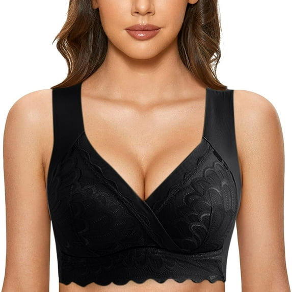 TAIAOJING Wireless Seamless Bra for Women Push Up Women Wirefree Bralette Breathable Lightly Lined Padded Lace Bra