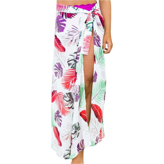 TAIAOJING Women Beach Sarongs Sheer Cover Ups Printed Swimsuit Cover Up