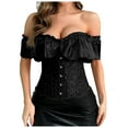 thumbnail image 1 of TAIAOJING Women Elegant Vintage Cap Sleeves Brocade Bustier Corset Tops, 1 of 4