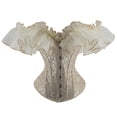 thumbnail image 1 of TAIAOJING Women Elegant Vintage Cap Sleeves Brocade Bustier Corset Tops, 1 of 4
