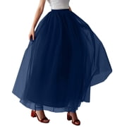 TAIAOJING Women Fashion Mid Length Tutu Dress Adult Dress Mesh Half Skirt