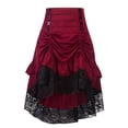 thumbnail image 1 of TAIAOJING Women Gothic Hallowmas Lace Drawstring Patchwork Skirt Party Dress, 1 of 4