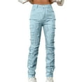 thumbnail image 1 of TAIAOJING Women High Waisted Baggy Jeans Trendy Denim Embroidered Straight Leg Pants Stretch Patch Denim Stacked Straight Leg Jeans For, 1 of 7