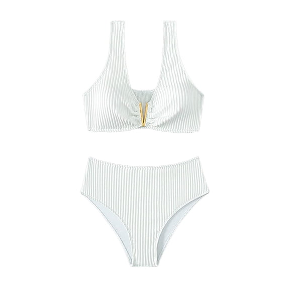 TAIAOJING Women High Waisted Bikini Sets Two Piece Swimsuit Sexy Bikini Swimsuit Swimwear Push Up Bikini Set Thong Brazilian Bathing Suit Beach Wear