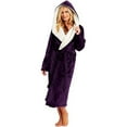 thumbnail image 1 of TAIAOJING Women Hooded Bathrobe Winter Plush Lengthened Shawl Bathrobe Home Clothes Long Sleeved Robe Coat With Belt, 1 of 9