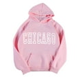thumbnail image 1 of TAIAOJING Women Hoodies Chicago Letter Printed Casual Long Sleeve Hooded Sweatshirt, 1 of 3