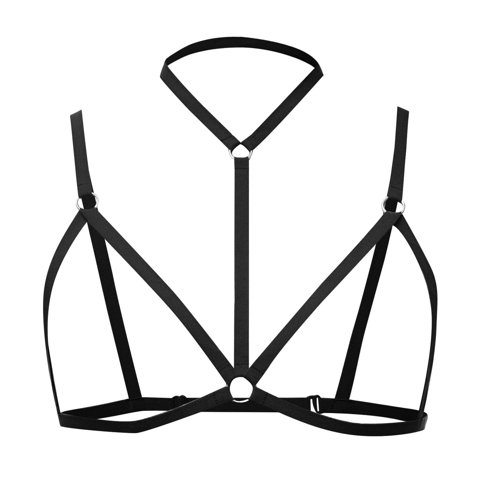 TAIAOJING Women Lace Up Bra Black Cutout Stretch Adjustable Lingerie ...