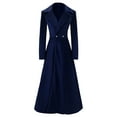 thumbnail image 1 of TAIAOJING Women Light Weight Thin Vintage Slim Retro Hallowmas&Christmas Asymmetric Long Velvet Blazers Coat Casual Jackets, 1 of 6