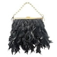 thumbnail image 1 of TAIAOJING Women Mini Crossbody Bag Bag Pearl Chain Purses Feather Bag For Handbag, 1 of 5