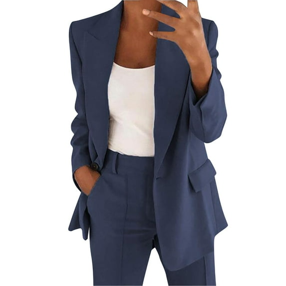 TAIAOJING Women Open Front Blazer Elegant Sporty Summer Fitted Jacket Suit Jacket Business Oversize Elegant Spring Thin Transition Jacket Jacket Short Outwear Coat