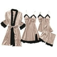 thumbnail image 1 of TAIAOJING Women Pajamas Set Satin Silk Sexy Pajamas Four Piece Sling Pajamas Home Clothes With Chest Pad Pajamas, 1 of 3