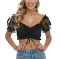 thumbnail image 1 of TAIAOJING Women Renaissance Peasant Crop Top Underwire Lace Vest Elegant Dirndl Lace For Oktoberfest Blouse Shirt, 1 of 9