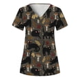 thumbnail image 1 of TAIAOJING Women Scrubs Tops Animal Printed Short Sleeve V Neck Holiday Fun Patterned Working Tshirts Blouse Tops With Pockets, 1 of 4