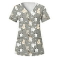 thumbnail image 1 of TAIAOJING Women Scrubs Tops Fahion Tops For Animal Printed Short Sleeve V Neck Holiday Fun Patterned Working Tshirts Blouse Tops With Pockets, 1 of 3
