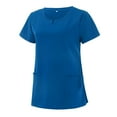 thumbnail image 1 of TAIAOJING Women Scrubs Tops Short Sleeve V-Neck Pocket Care Workers Tops, 1 of 3