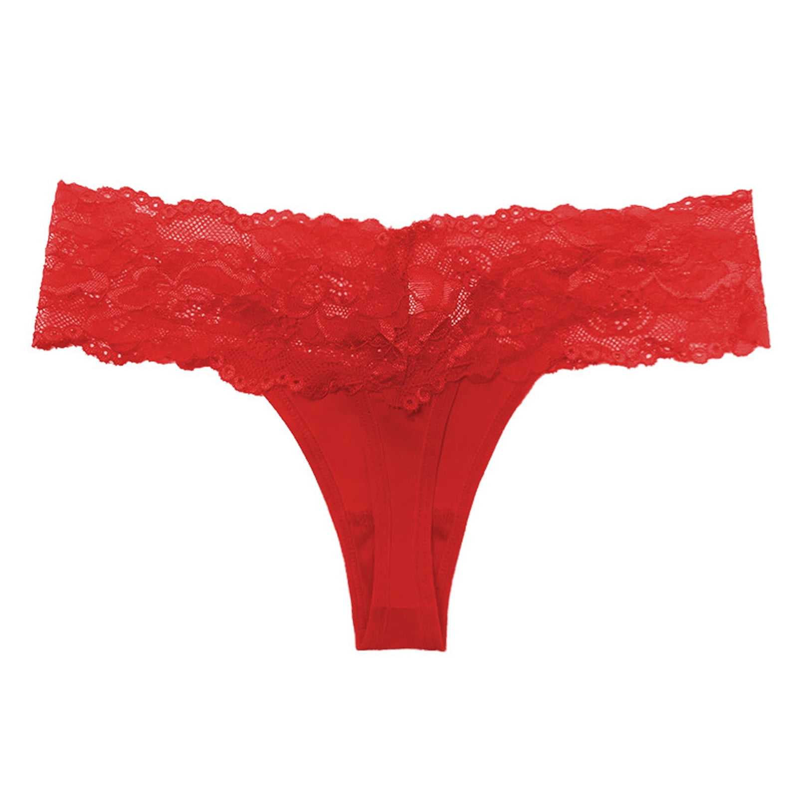TAIAOJING Women Seamless Brief Panties Pink Lace Transparent