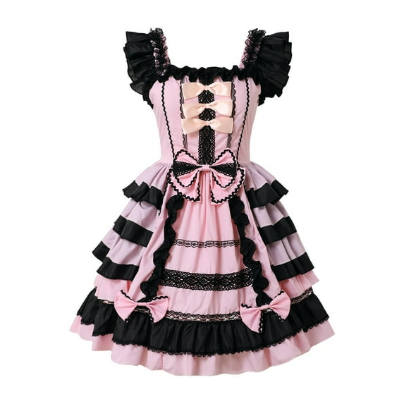 TAIAOJING Women Sweet Lolita Vintage Gothic Dress Lace Court Party Dresses