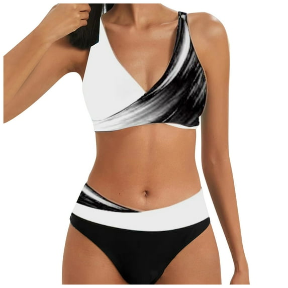 TAIAOJING Women Swimsuit Bathing Suit High Waisted Two Pieces Set Swimsuit