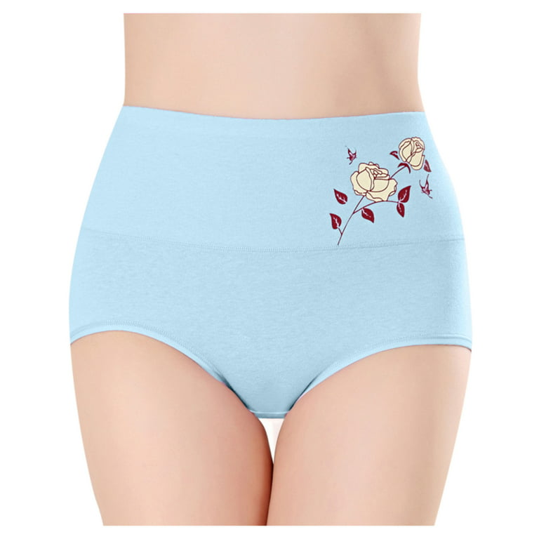  LAILAIJU Thongs for Women plus Size Womens Cotton Underwear  High Waist Briefs Soft Underpants Breathable Ladies Panties (Blue, M) :  Clothing, Shoes & Jewelry