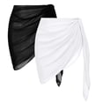 thumbnail image 1 of TAIAOJING Women Two Piece Bathing Suit Beach Sarongs Sheer Cover Ups Mesh Bikini Wrap Skirt, 1 of 9