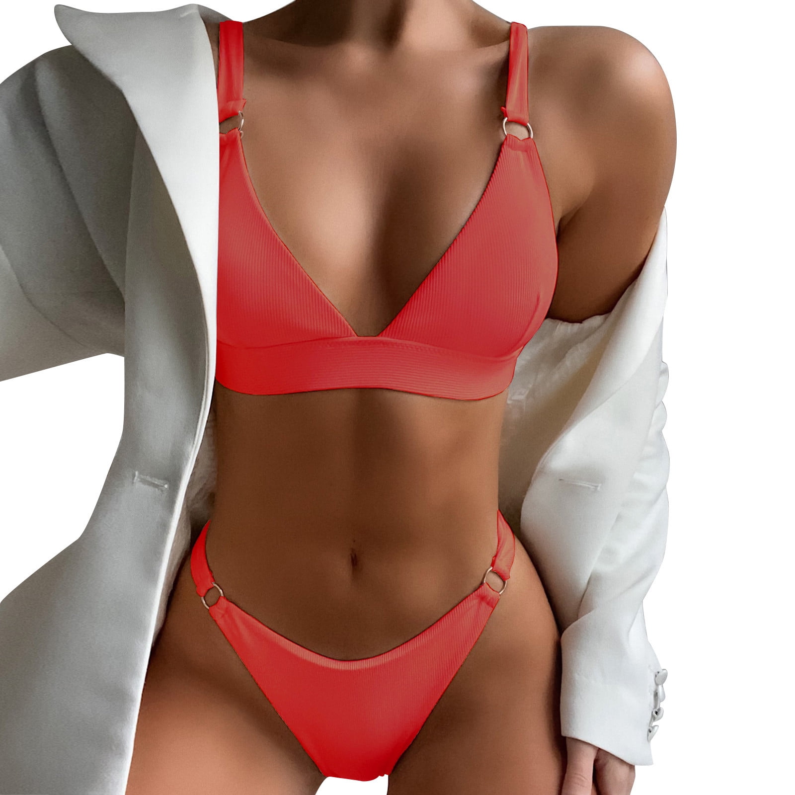 TAIAOJING Womens Bathing Suit Flat-chested Bikini Set Push-Up Brazilian  Swimwear Beachwear Swimsuit Beach Swimsuit 