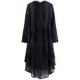 thumbnail image 1 of TAIAOJING Women Vintage Slim Retro Hallowmas&Christmas Ruffled Asymmetric Long Velvet Blazers Coat Casual Jackets, 1 of 8