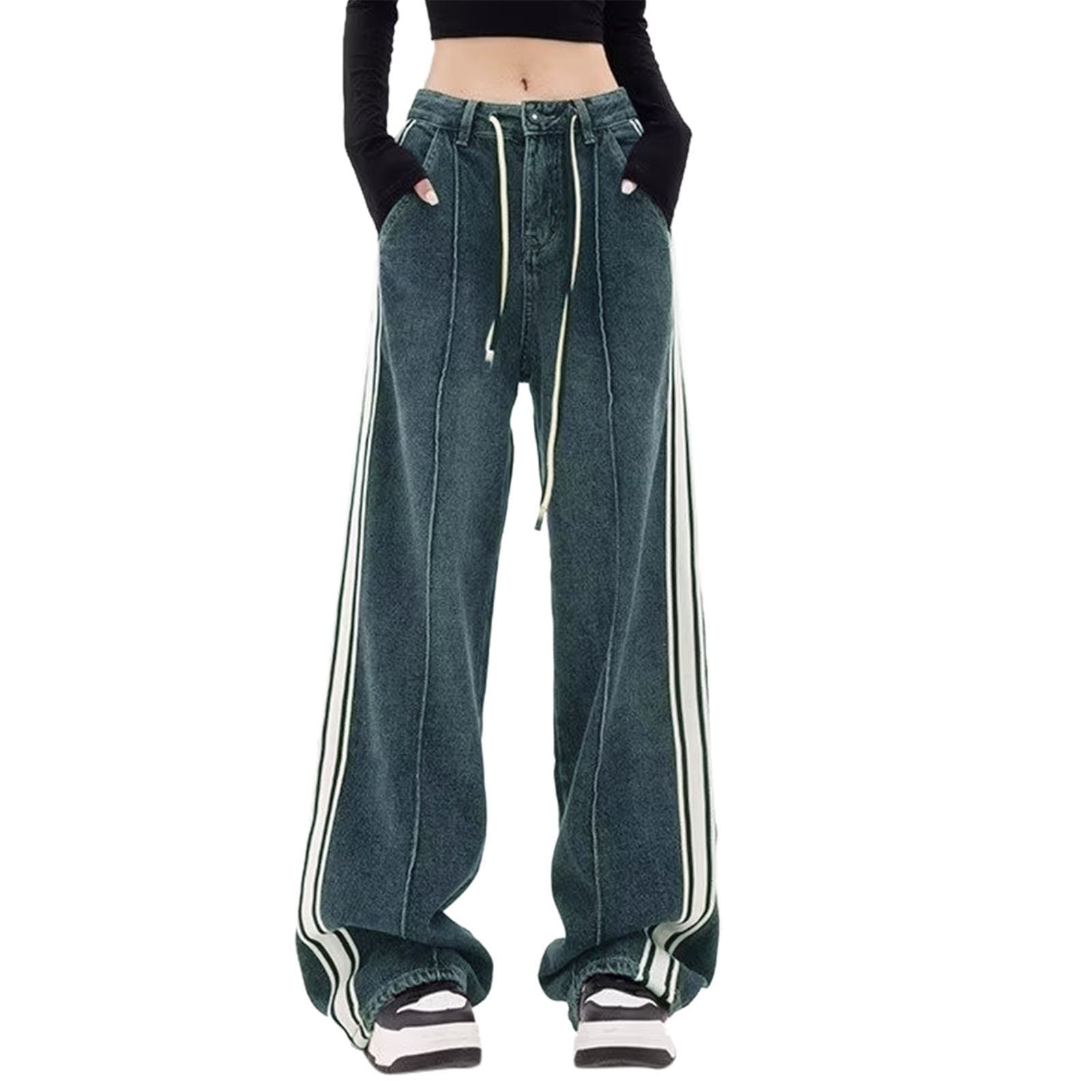 Women Clothing Denim Loose Baggy Street Women Wide Leg Jeans