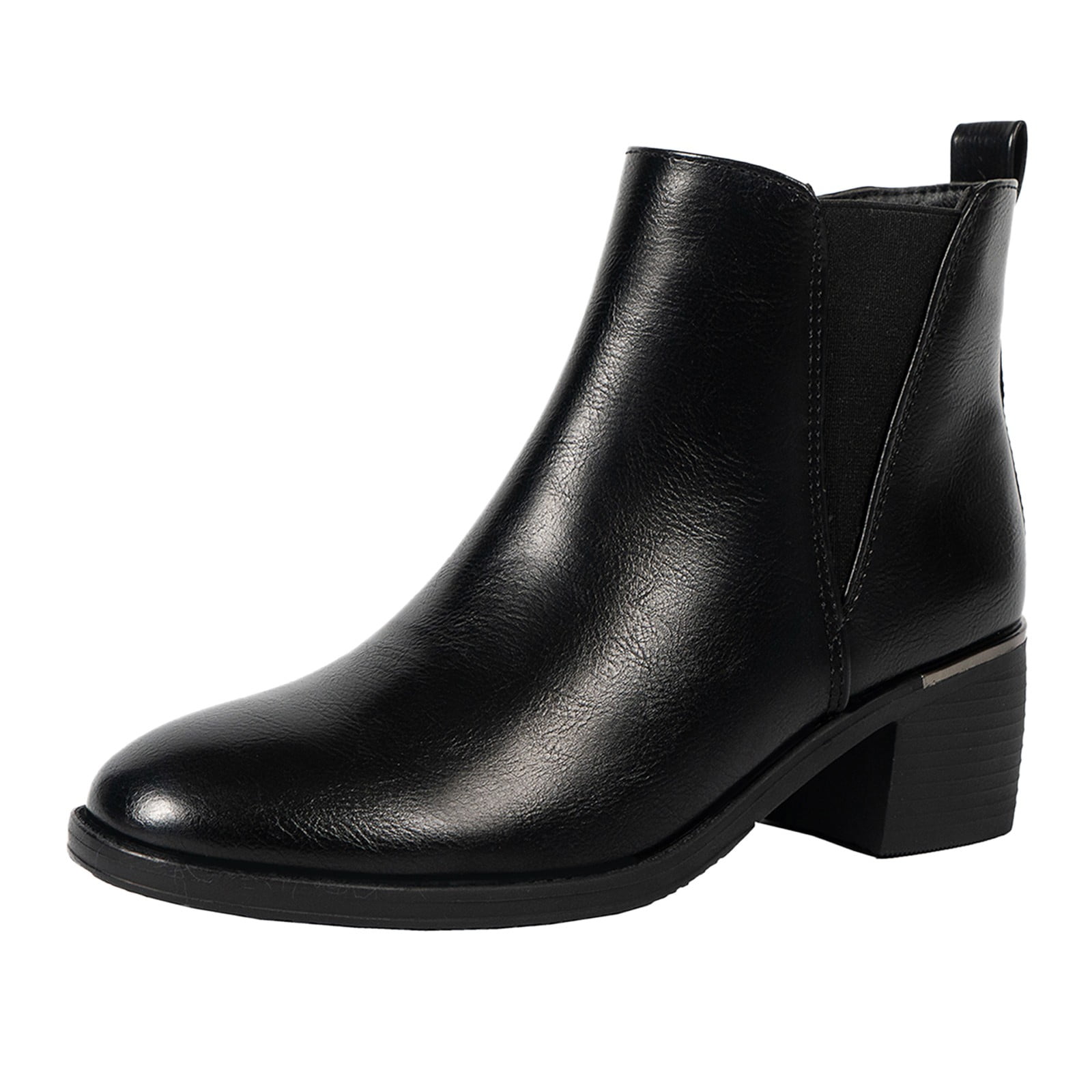 black patent ankle boots
