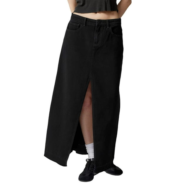 TAIAOJING Women's Casual High Waist Denim Skirt Ladies Casual High