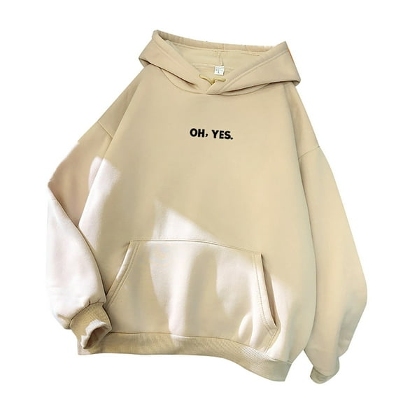 TAIAOJING Women's Casual Loose Letter Printed Autumn And Winter Hoodie With Loose Hoodie