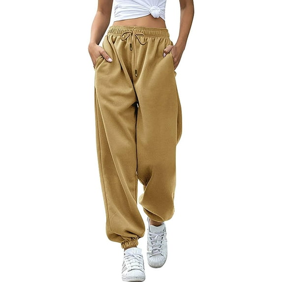 TAIAOJING Women's Casual Loose Wide Leg Pants Bottom Sweatpant Joggers Workout High Waisted Yoga Lounge With Pockets Trousers