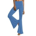 thumbnail image 1 of TAIAOJING Women's Flare Leggings Solid Sport Length Full Casual Pants Flare Leg High Waist Trousers, 1 of 7